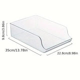 Clear Plastic Beverage Organizer Fridge Storage Shelf Holder for Kitchen Pantry - Side View
