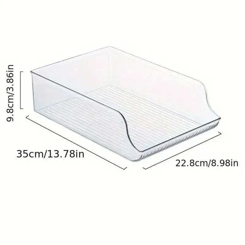 Clear Plastic Beverage Organizer Fridge Storage Shelf Holder for Kitchen Pantry