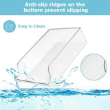 Clear Plastic Beverage Organizer Fridge Storage Shelf Holder for Kitchen Pantry - Top-Down View