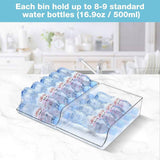 Clear Plastic Beverage Organizer Fridge Storage Shelf Holder for Kitchen Pantry - 45-Degree Angle