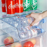 Clear Plastic Beverage Organizer Fridge Storage Shelf Holder for Kitchen Pantry - Rear View