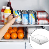 Clear Plastic Beverage Organizer Fridge Storage Shelf Holder for Kitchen Pantry - Close-Up Angle