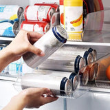 Clear Plastic Beverage Organizer Fridge Storage Shelf Holder for Kitchen Pantry - Extra Image