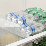 Clear Plastic Beverage Organizer Fridge Storage Shelf Holder for Kitchen Pantry - Extra Image