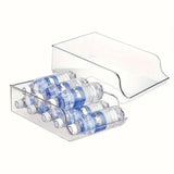 Clear Plastic Beverage Organizer Fridge Storage Shelf Holder for Kitchen Pantry - Extra Image