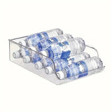 Clear Plastic Beverage Organizer Fridge Storage Shelf Holder for Kitchen Pantry - Extra Image
