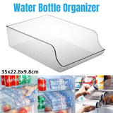 Clear Plastic Beverage Organizer Fridge Storage Shelf Holder for Kitchen Pantry - Extra Image