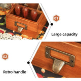Wooden Desktop Shelf Organizer Storage Rack Office Home Workspace Accessories - Close-Up Angle