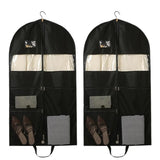 2pcs Hanging Closet Garment Dust Cover Storage Bag Clothes Protector Organizer - 130CM - Rear View