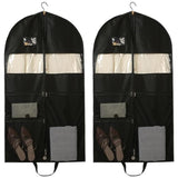 2pcs Hanging Closet Garment Dust Cover Storage Bag Clothes Protector Organizer - 130CM - Close-Up Angle