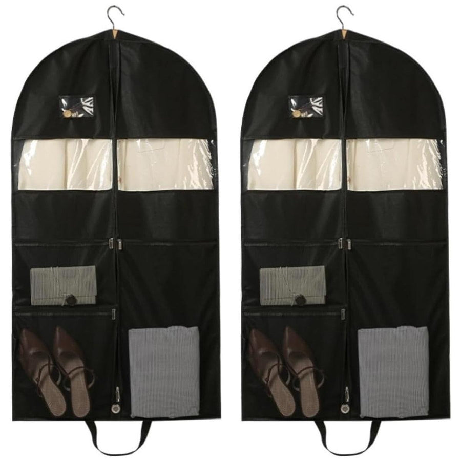 2pcs Hanging Closet Garment Dust Cover Storage Bag Clothes Protector Organizer - 130CM