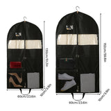 2pcs Hanging Closet Garment Dust Cover Storage Bag Clothes Protector Organizer - 150CM - Side View