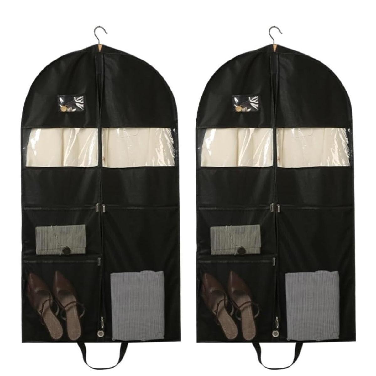 2pcs Hanging Closet Garment Dust Cover Storage Bag Clothes Protector Organizer - 150CM