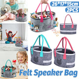 2pcs Doll Storage Organization Bag Felt Handbag Toy Organizer Storage