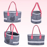 2pcs Doll Storage Organization Bag Felt Handbag Toy Organizer Storage