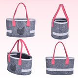 2pcs Doll Storage Organization Bag Felt Handbag Toy Organizer Storage - Top-Down View