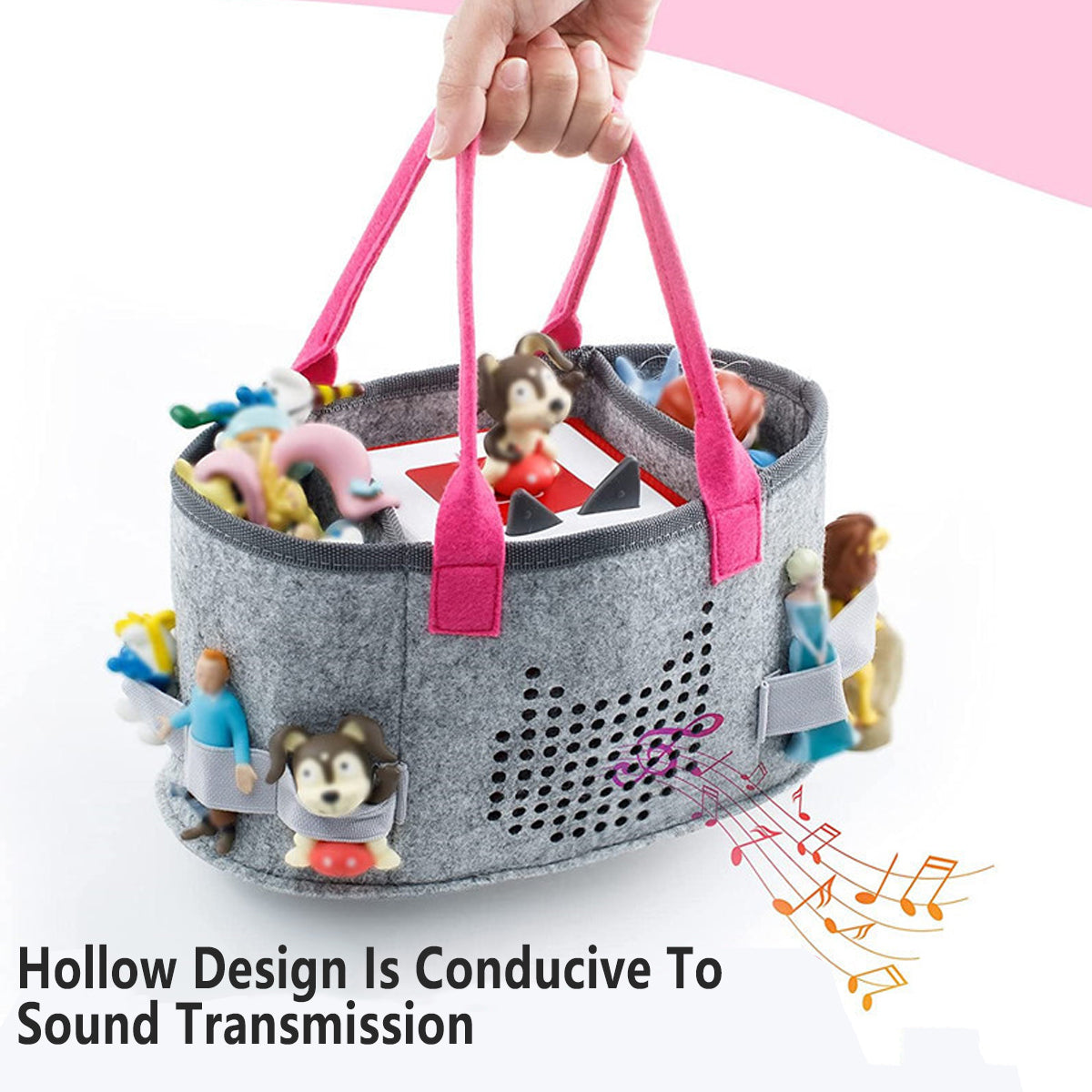 2pcs Doll Storage Organization Bag Felt Handbag Toy Organizer Storage
