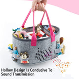 2pcs Doll Storage Organization Bag Felt Handbag Toy Organizer Storage - 45-Degree Angle
