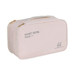 Double Lingerie Storage Bag Travel Organizer Clothes Storage Case for Underwear - Beige