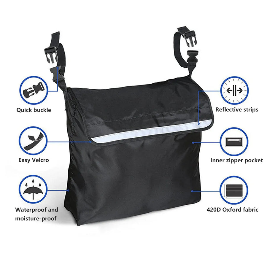 Wheelchair Back Bag Waterproof Wheel Chair Storage Pouch for Most Wheelchairs