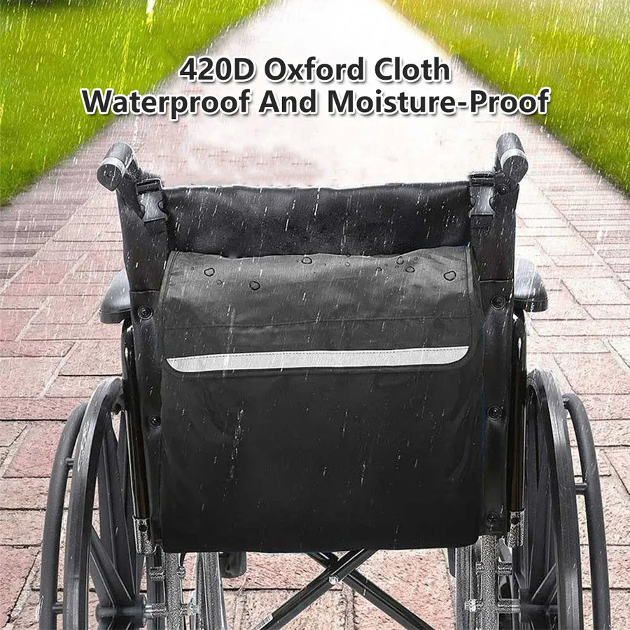 Wheelchair Back Bag Waterproof Wheel Chair Storage Pouch for Most Wheelchairs