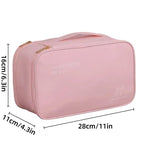 Double Lingerie Storage Bag Travel Organizer Clothes Storage Case for Underwear - Pink
