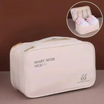 Double Lingerie Storage Bag Travel Organizer Clothes Storage Case for Underwear - Pink