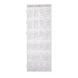 24 Pocket Shoe Organiser Bag Over Door Holder Hanging Shelf Storage Rack Hooks - White