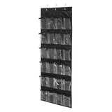 24 Pocket Shoe Organiser Bag Over Door Holder Hanging Shelf Storage Rack Hooks - White