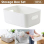 10-Piece White Plastic Storage Basket Set