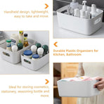 10-Piece White Plastic Storage Basket Set