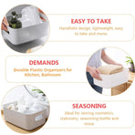 10-Piece White Plastic Storage Basket Set