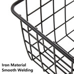 2pcs Wire Storage Basket Durable Metal Kitchen Cabinet Pantry Office Organiser