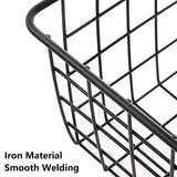 2pcs Wire Storage Basket Durable Metal Kitchen Cabinet Pantry Office Organiser - 45-Degree Angle