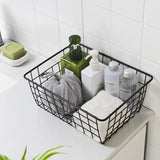2pcs Wire Storage Basket Durable Metal Kitchen Cabinet Pantry Office Organiser - Extra Image