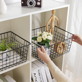 2pcs Wire Storage Basket Durable Metal Kitchen Cabinet Pantry Office Organiser - Extra Image