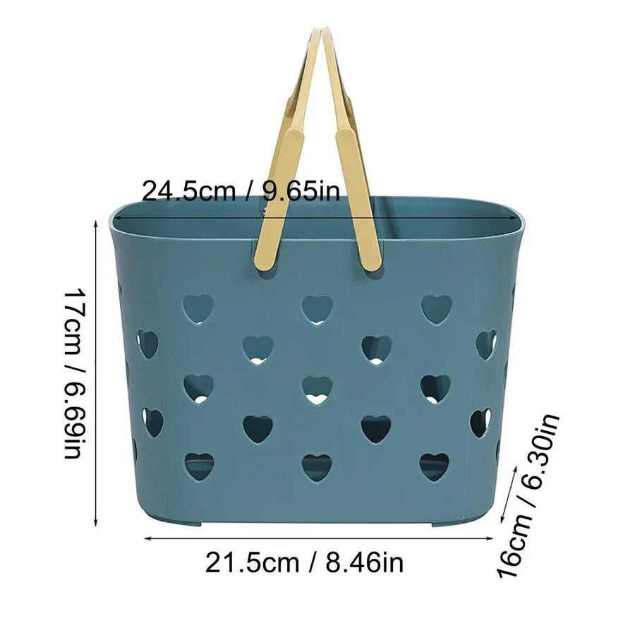 4pcs Handheld Love Storage Basket Bathroom Organizer Bath Storage Basket Set
