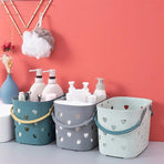 4pcs Handheld Love Storage Basket Bathroom Organizer Bath Storage Basket Set
