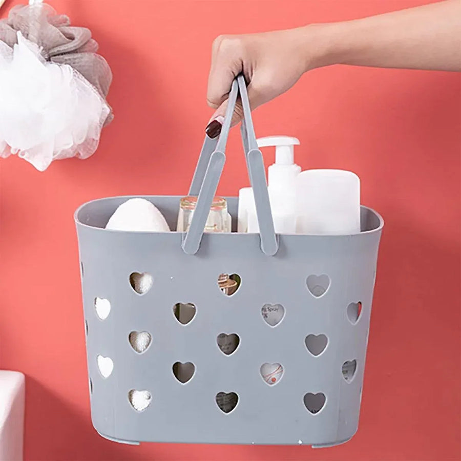 4pcs Handheld Love Storage Basket Bathroom Organizer Bath Storage Basket Set