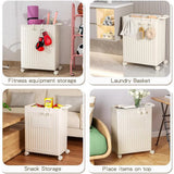 Fitness Storage Basket Organizer Tube with Wheeled Basket for Home Use and Gym - Extra Image