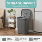 Laundry Basket Plastic Rattan Style Large Capacity Clothes Toy Storage Organizer