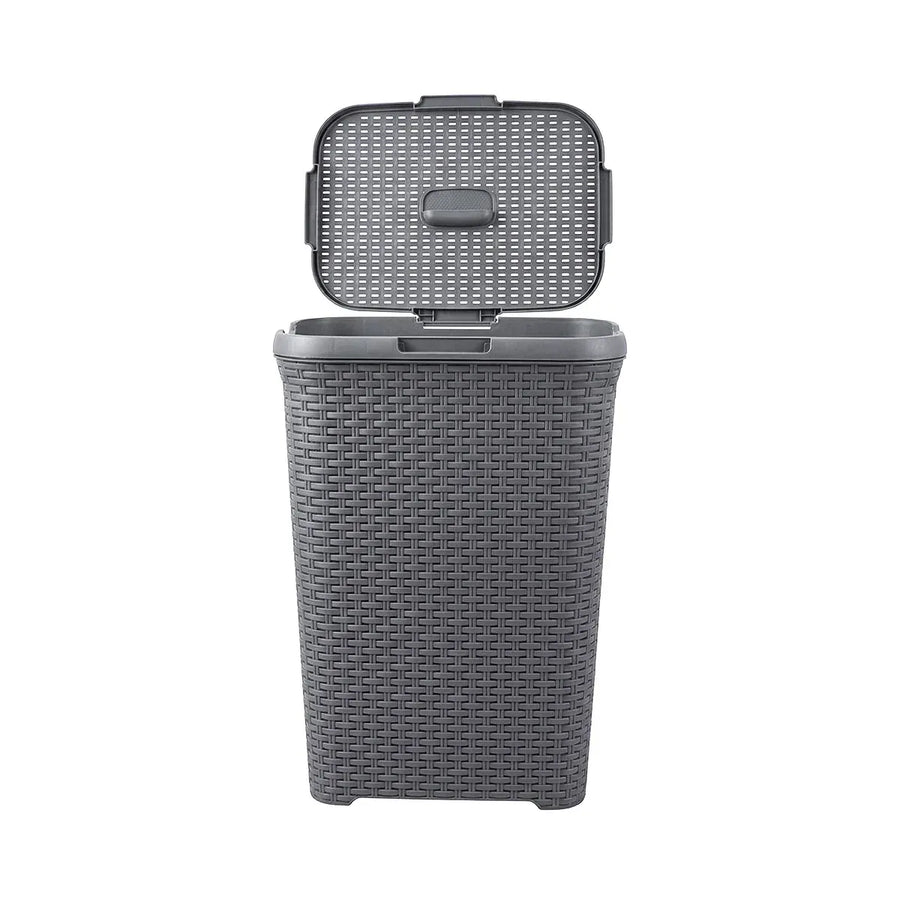 Laundry Basket Plastic Rattan Style Large Capacity Clothes Toy Storage Organizer