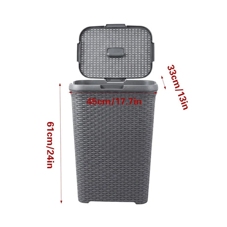Laundry Basket Plastic Rattan Style Large Capacity Clothes Toy Storage Organizer, image 3