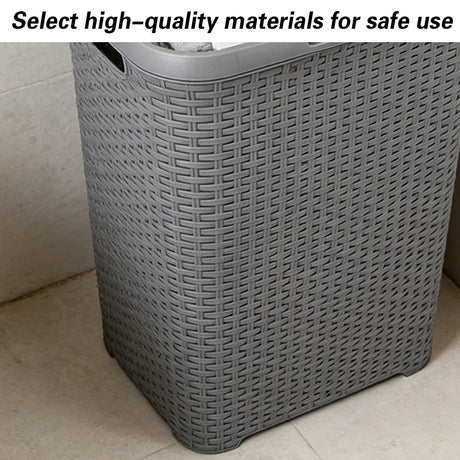 Laundry Basket Plastic Rattan Style Large Capacity Clothes Toy Storage Organizer, image 6