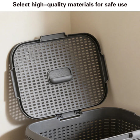 Laundry Basket Plastic Rattan Style Large Capacity Clothes Toy Storage Organizer, image 9