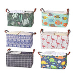 2pcs Foldable Cotton Linen Storage Baskets Home Organizer Box Office Supplies - Waterweed