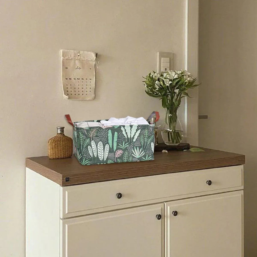 2pcs Foldable Cotton Linen Storage Baskets Home Organizer Box Office Supplies - Waterweed