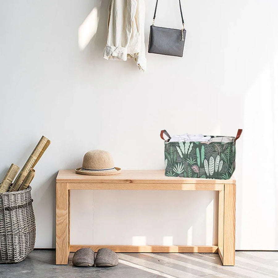 2pcs Foldable Cotton Linen Storage Baskets Home Organizer Box Office Supplies - Waterweed
