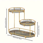 Round Multi-Tier Metal Storage Rack for Bathroom Vanity Kitchen Storage Rack - Black