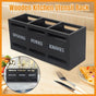 Black Three-Compartment Cutlery Organiser 25.5 x 8.7 x 11 cm - 1 Piece